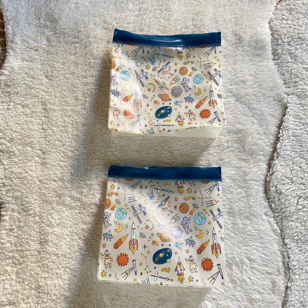 Reusable Astronaut Space-Themed Food Storage Bags – Set of 2